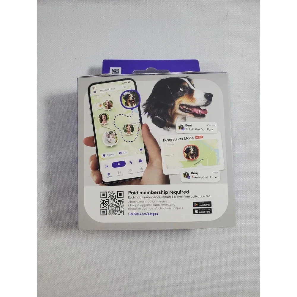 Life360 Pet GPS Tracker Live Tracking for Dog Cat Collar w/ Adventure Sleeve NEW